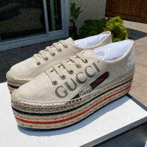 🚫SOLD🚫New! Gucci Platform Logo Espadrilles- 11.5 US